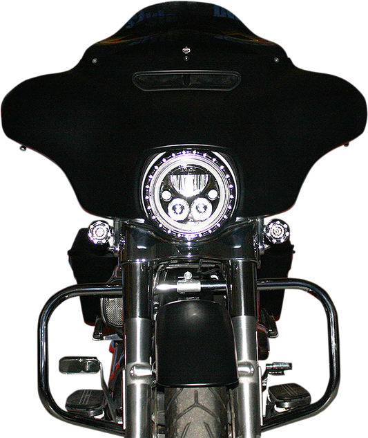 Custom Dynamics Black 7" LED Halo Headlight Trim Ring 2006-2013 Harley Touring