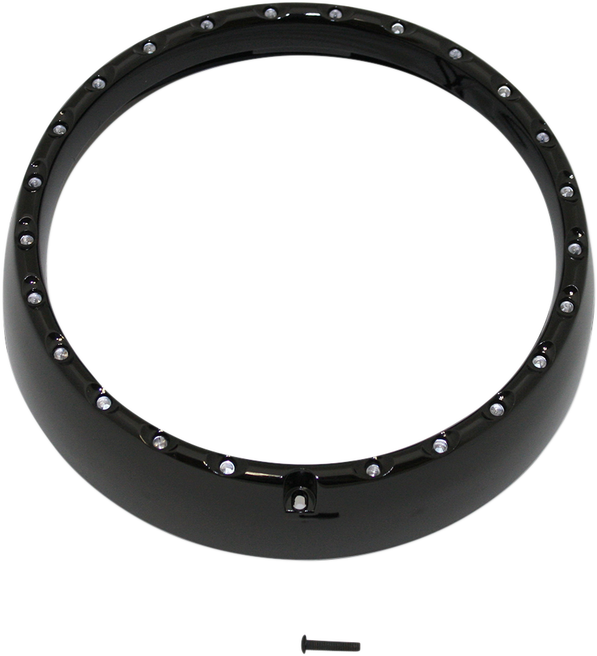 Custom Dynamics Black 7" LED Halo Headlight Trim Ring 2006-2013 Harley Touring