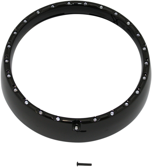 Custom Dynamics Black 7" LED Halo Headlight Trim Ring 2006-2013 Harley Touring