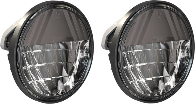 Drag Specialties Black 4.5" White LED Front Spotlight Passing Lamps for Harley