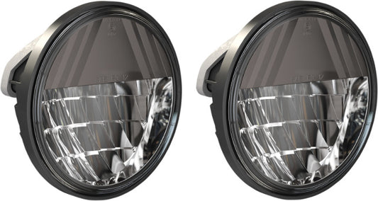 Drag Specialties Black 4.5" White LED Front Spotlight Passing Lamps for Harley