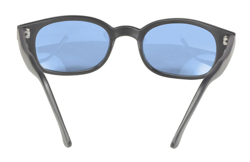 KD's 12 Pair Matte Black Frame Light Blue Lens Old School Biker Sunglasses 20012