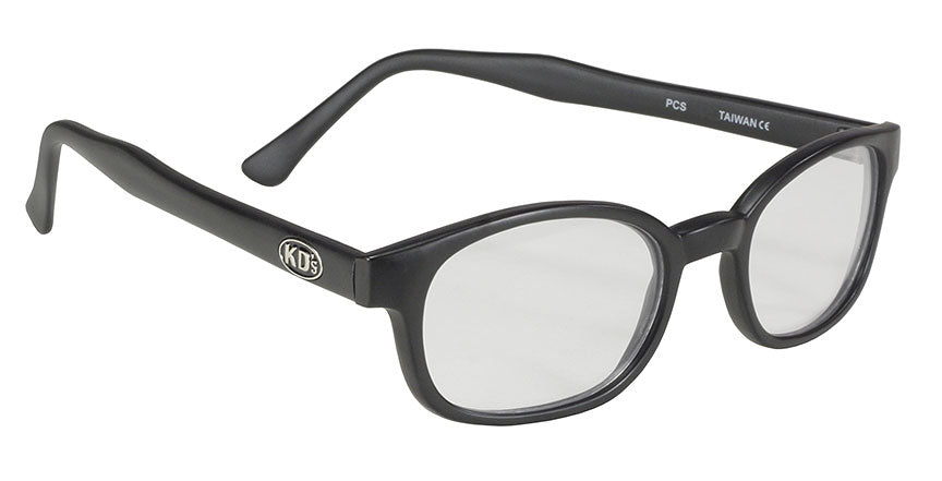 KD's Original Matte 12 Pair Black Frame Clear Lens Old School Biker Sunglasses
