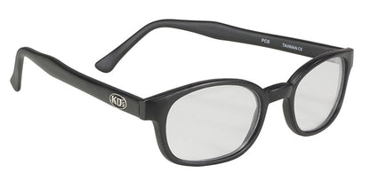 KD's Original Matte 12 Pair Black Frame Clear Lens Old School Biker Sunglasses