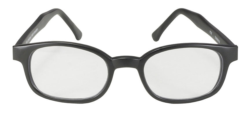 KD's Original Matte 12 Pair Black Frame Clear Lens Old School Biker Sunglasses
