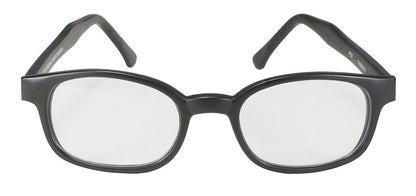 KD's Original Matte 12 Pair Black Frame Clear Lens Old School Biker Sunglasses