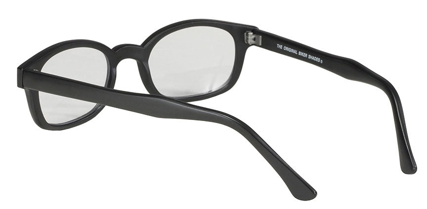 KD's Original Matte 12 Pair Black Frame Clear Lens Old School Biker Sunglasses