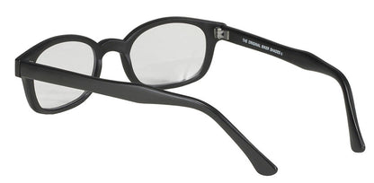 KD's Original Matte 12 Pair Black Frame Clear Lens Old School Biker Sunglasses