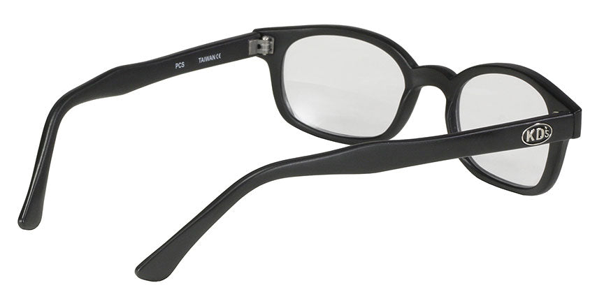 KD's Original Matte 12 Pair Black Frame Clear Lens Old School Biker Sunglasses