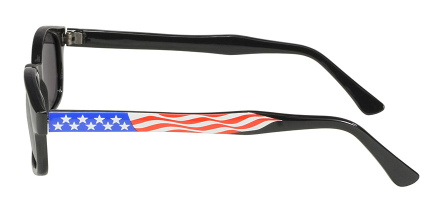 KD's Original 1 Pair  Flag Frame Smoke Lens Old School Biker Sunglasses 20050