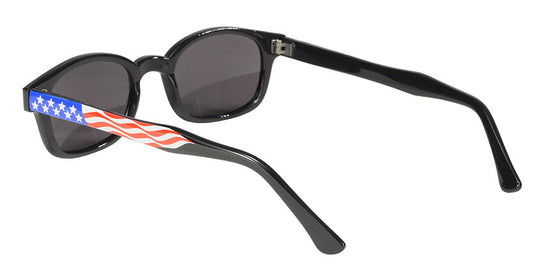 KD's Original 1 Pair  Flag Frame Smoke Lens Old School Biker Sunglasses 20050