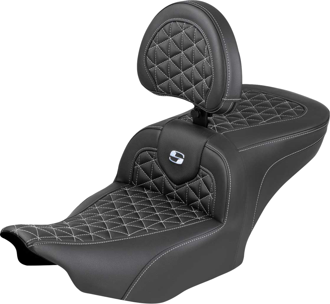 Saddlemen Roadsofa Silver Tri Gripper Seat & Backrest for 2023-26 Harley Touring