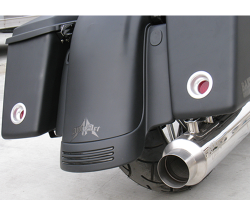 Alloy Art Shooter Black Red LED Rear Saddlebag Taillight Kit for Harley Touring