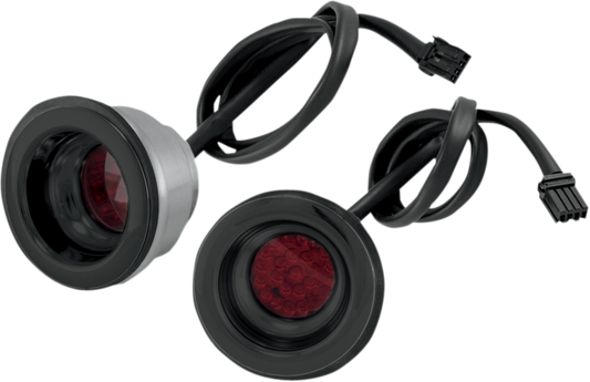 Alloy Art Shooter Black Red LED Rear Saddlebag Taillight Kit for Harley Touring