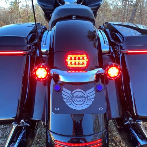 Custom Dynamics Mini Probeam Red LED Taillight for 2010-2013 Harley FLHX FLTRX