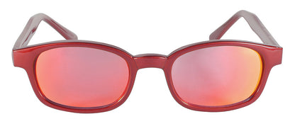 KD's Original 1 Pair Metallic Red Mirror Lens Old School Biker Sunglasses 20124