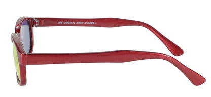KD's Original 1 Pair Metallic Red Mirror Lens Old School Biker Sunglasses 20124