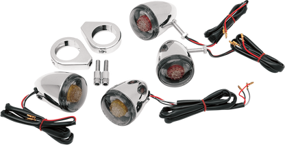 Drag Specialties Smoked Lens Deuce Style LED Turn Signal Kit for Harley 41mm