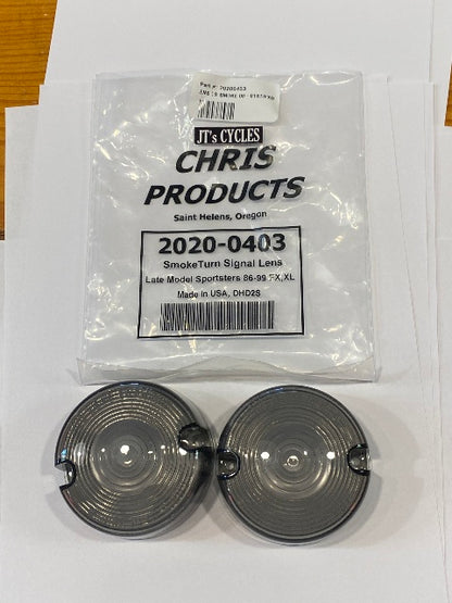 Chris Products Pair Smoked Turn Signal Lens fits 1986-2001 Harley Davidson