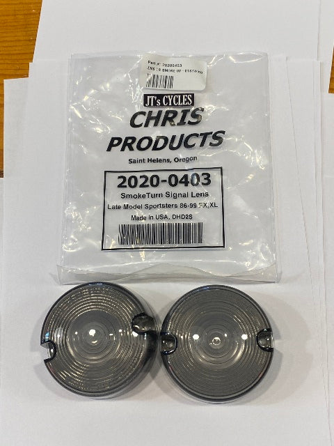 Chris Products Pair Smoked Turn Signal Lens fits 1986-2001 Harley Davidson