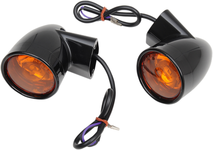 Drag Specialties Black Rear Bullet Turn Signal Kit 1984-2022 Harley Touring FLHT