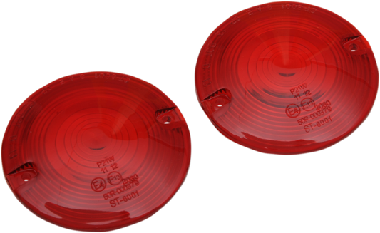Drag Specialties RED DOT Pair Lens for 1986-2022 Harley Davidson Touring FLHX