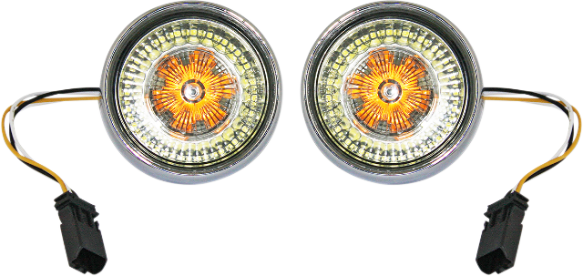 Custom Dynamics Chrome JAE Probeam LED Front Turn Signals 2016-2023 Harley CVO