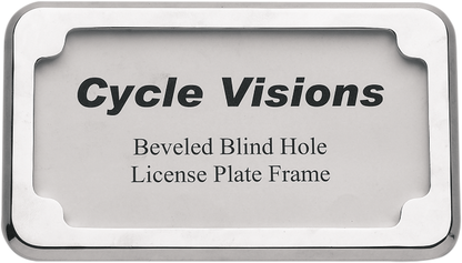 Cycle Visions Chrome 4" x 7" Beveled Universal Rear Flat license Plate Frame
