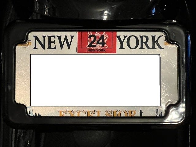 Cycle Visions Black License Plate Frame With Blind Holes & Hardware for Harley