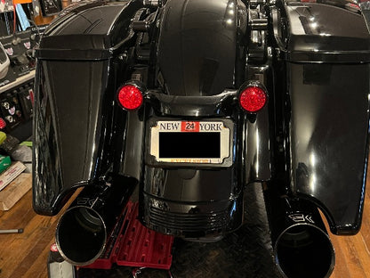Cycle Visions Black License Plate Frame With Blind Holes & Hardware for Harley