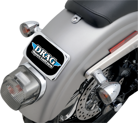 Drag Specialties Chrome 3 Hole Large Radius License Plate Frame Harley Davidson