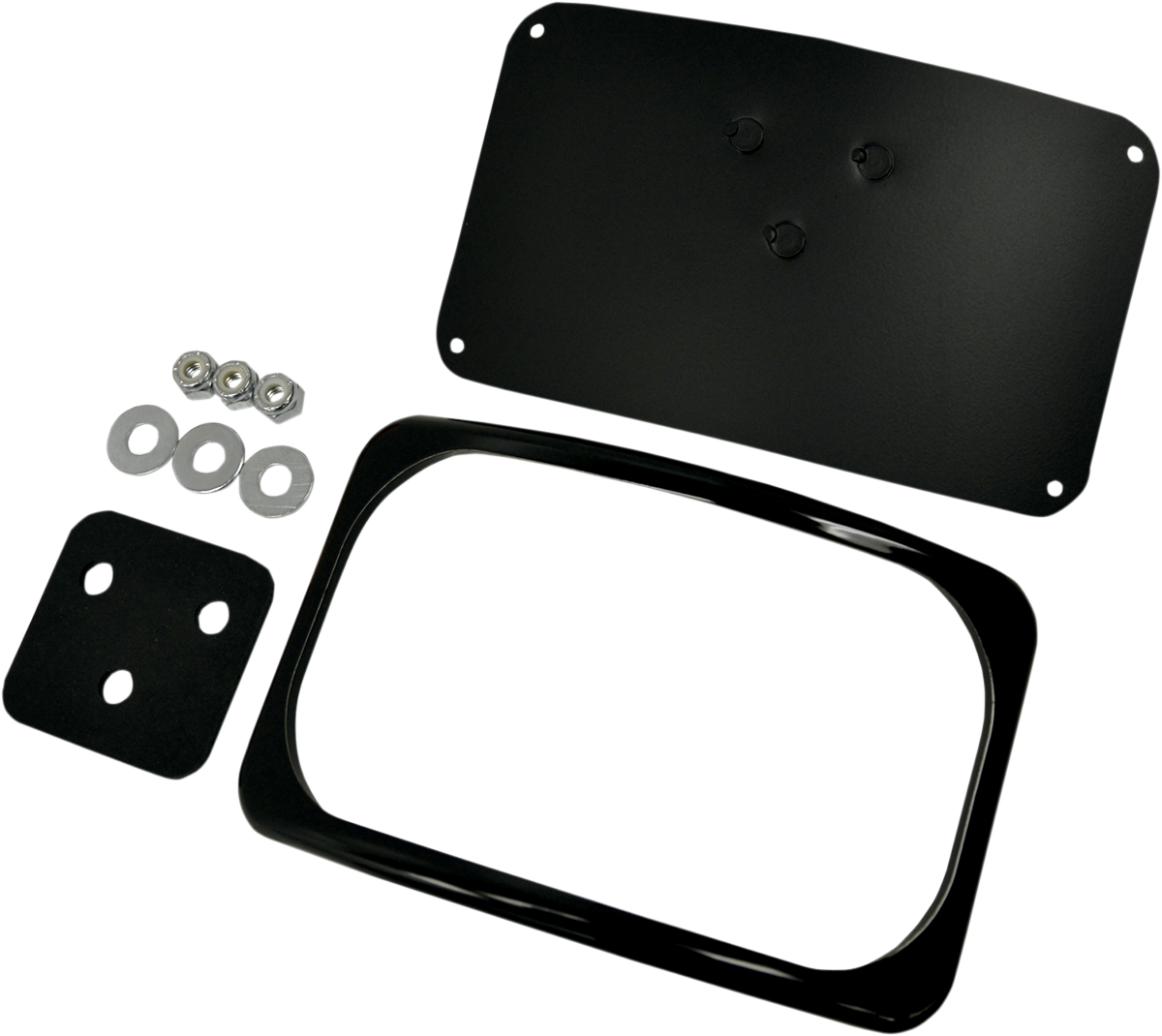 Drag Specialties Black 3 Hole Small Radius License Plate Frame Harley Davidson