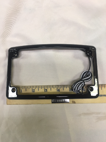 Custom Dynamics 4x7 Curved LED Motorcycle License Plate Frame for Harley Models