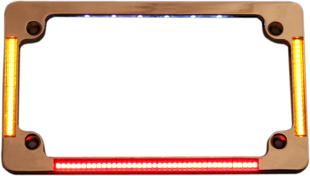 Custom Dynamics Chrome Flat License Plate Frame LED Light Turn Signal for Harley