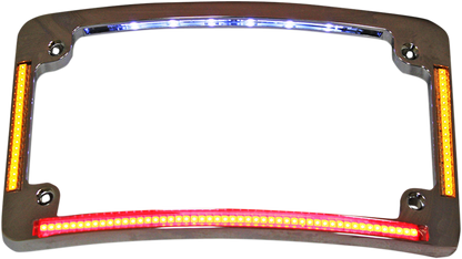 Custom Dynamics Chrome Radius License Plate Frame LED Turn Signal for Harley FXD