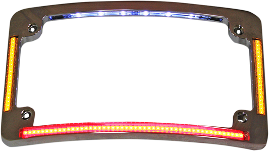 Custom Dynamics Chrome Radius License Plate Frame LED Turn Signal for Harley FXD