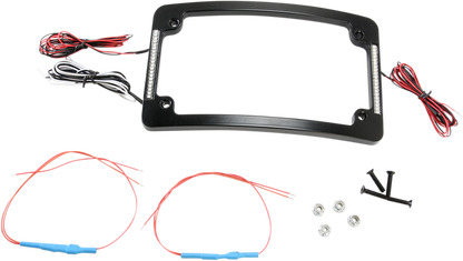 Custom Dynamics Black Radius Run Brake Turn License Plate Frame for Harley