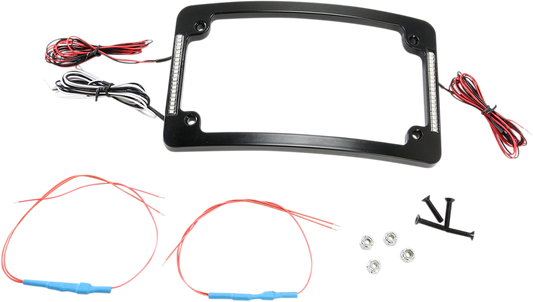 Custom Dynamics Black Radius Run Brake Turn License Plate Frame for Harley