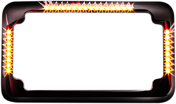 Cycle Visions Black Slick Signals Turn Signal LED License Plate Frame Harley