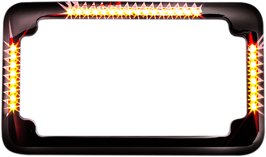 Cycle Visions Black Slick Signals Turn Signal LED License Plate Frame Harley