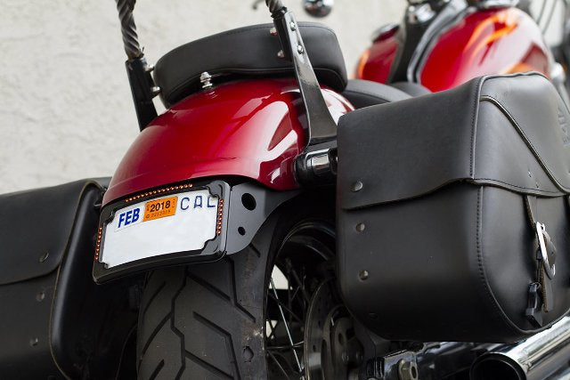 Cycle Visions Black Slick Signals License Plate Mount Kit for 13-15 Dyna FXDB