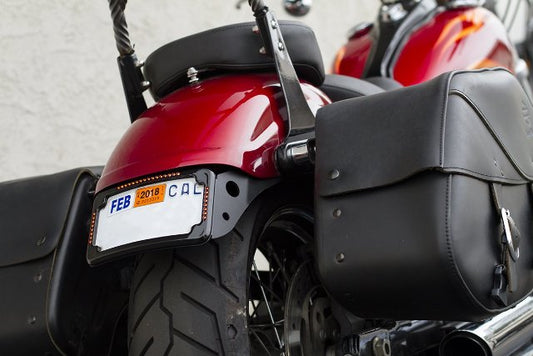Cycle Visions Black Slick Signals License Plate Mount Kit for 13-15 Dyna FXDB
