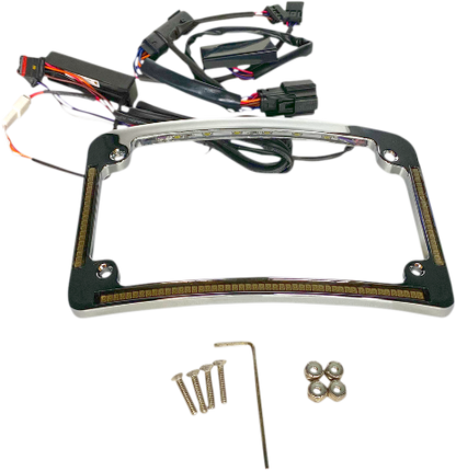Custom Dynamics Chrome LED Radius License Plate Frame 2014-2024 Harley Touring