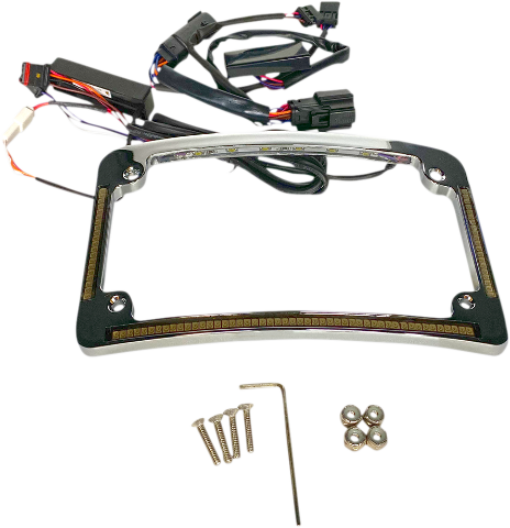 Custom Dynamics Chrome LED Radius License Plate Frame 2014-2024 Harley Touring