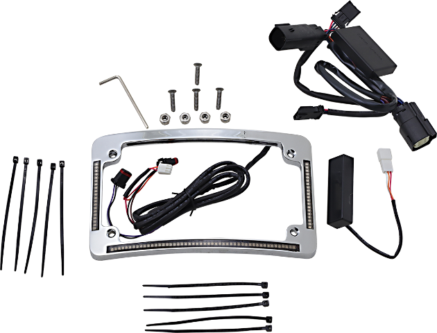 Custom Dynamics Chrome LED Radius License Plate Frame 2014-2024 Harley Touring