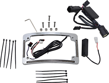 Custom Dynamics Chrome LED Radius License Plate Frame 2014-2024 Harley Touring