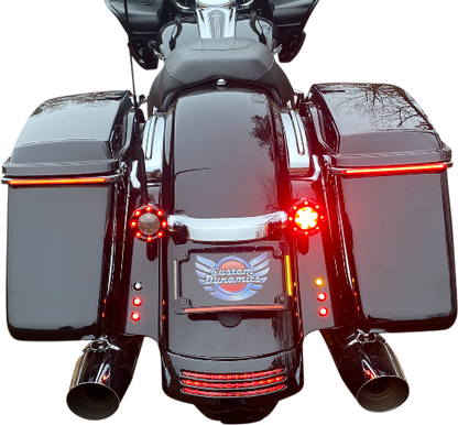 Custom Dynamics Black LED Radius License Plate Frame 2014-2023 Harley Touring