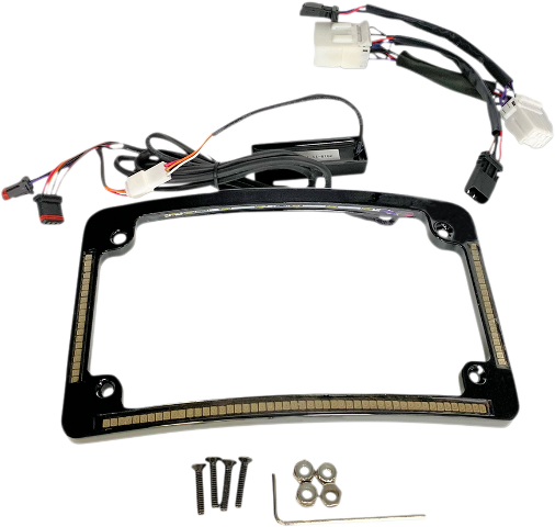 Custom Dynamics Black LED License Plate Frame for 1996-2013 Harley Davidson