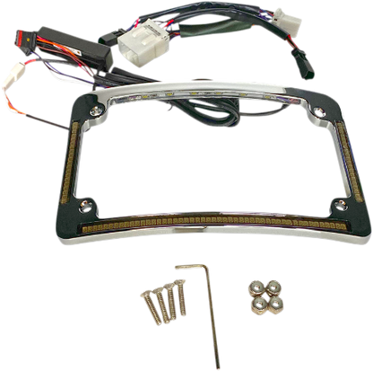 Custom Dynamics Chrome LED License Plate Frame 1996-2013 Harley Davidson Models
