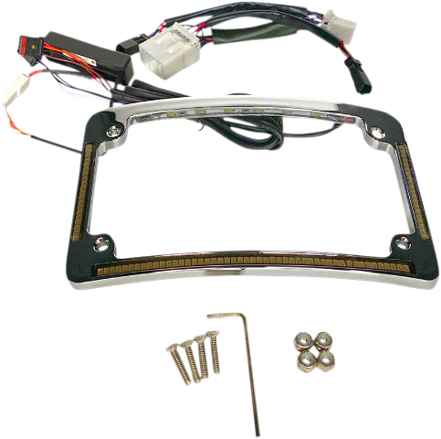 Custom Dynamics Chrome LED License Plate Frame 1996-2013 Harley Davidson Models